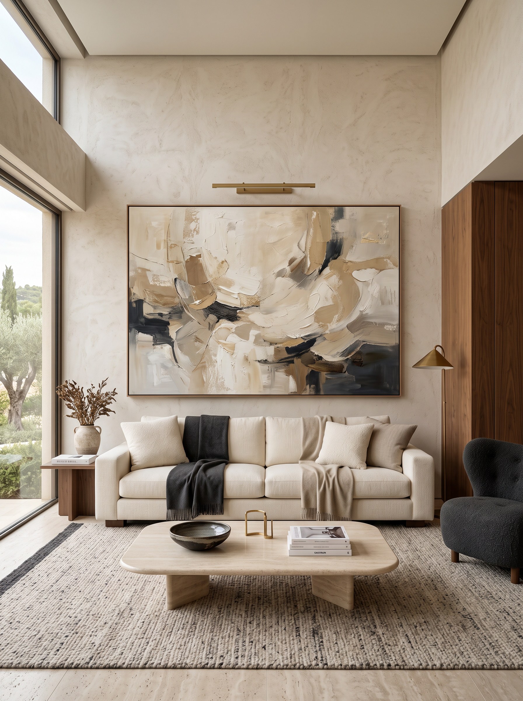 Designer interior with custom artwork